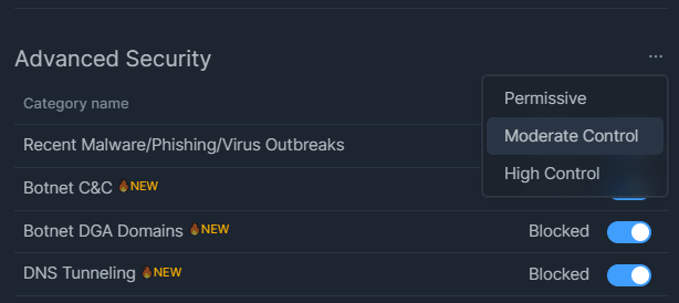 Selecting Zenarmor Advanced Security Profiles