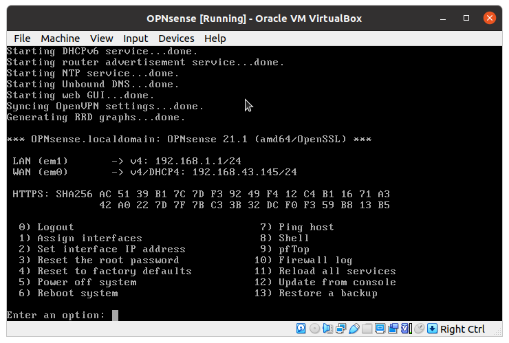 Enter 2 to set IP Address
