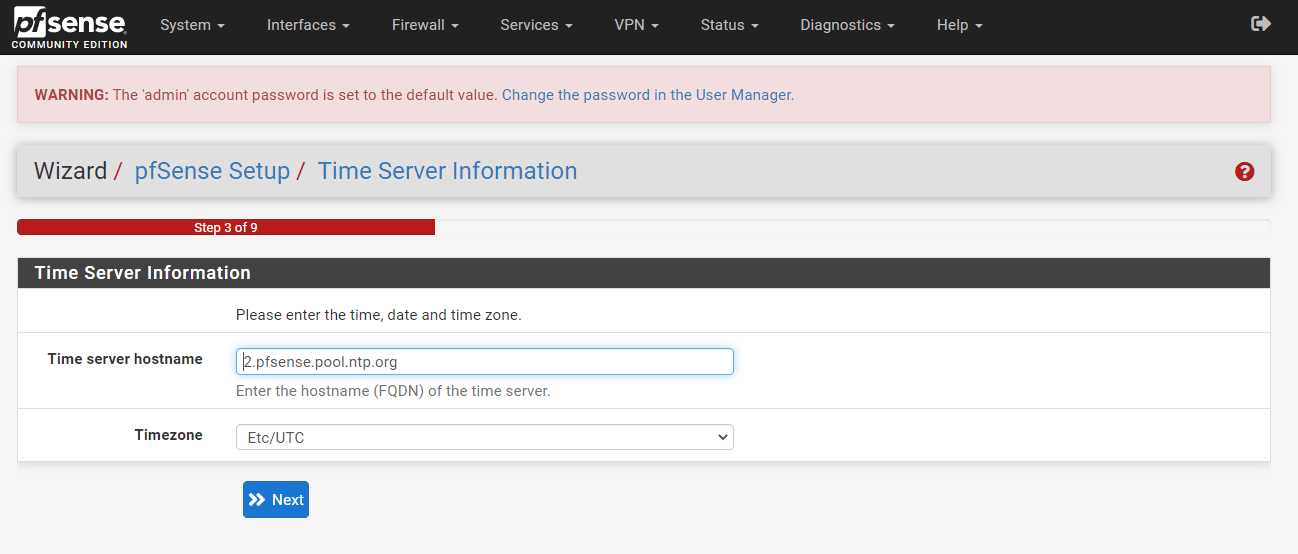 Setting NTP server and Timezone on pfSense GUI