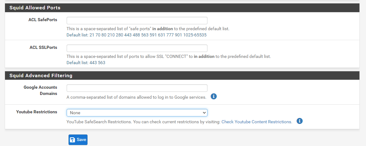 Setting ACLs for Ports and Advanced Filtering on Proxy Service