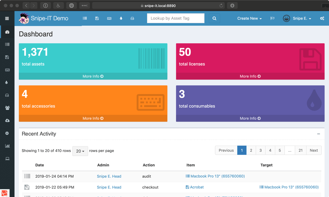 Snipe-IT Dashboard