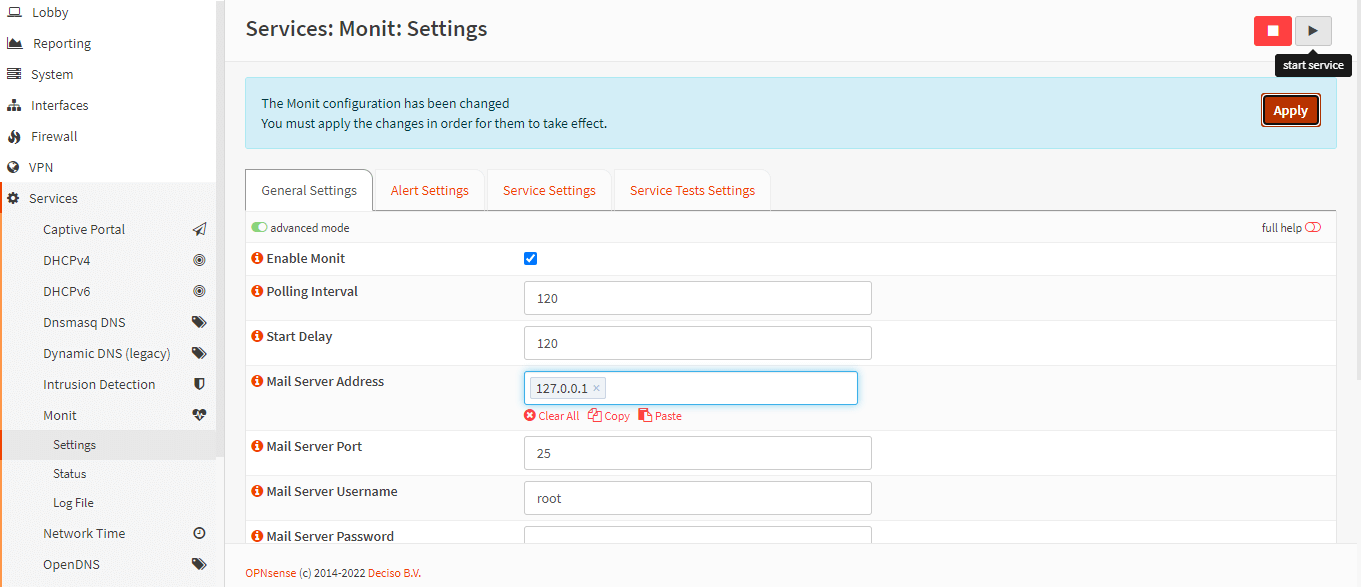 Starting Monit Service