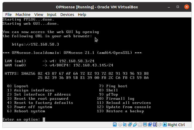 You can now access the web GUI by opening LAN IP address