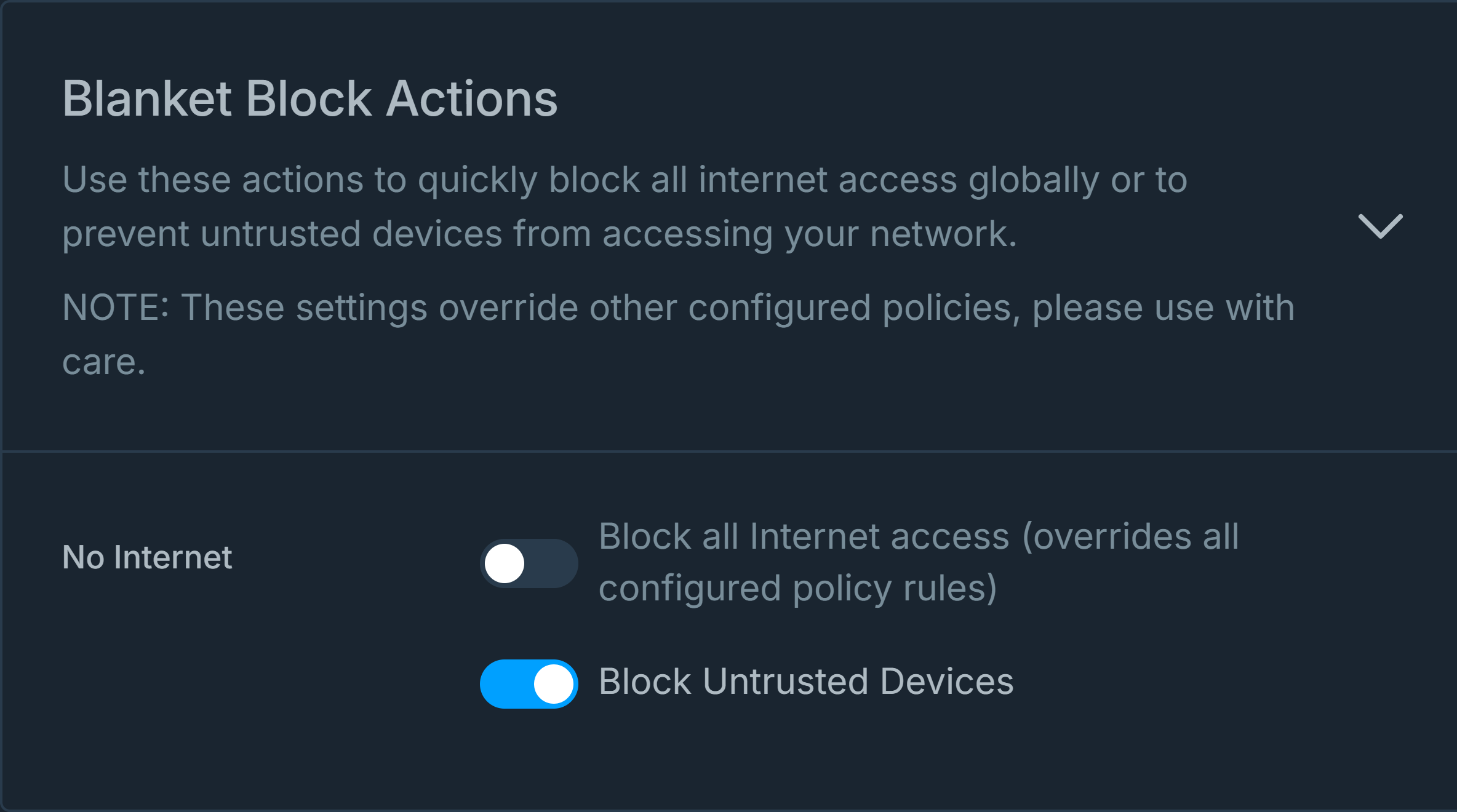 Blanket Block Actions