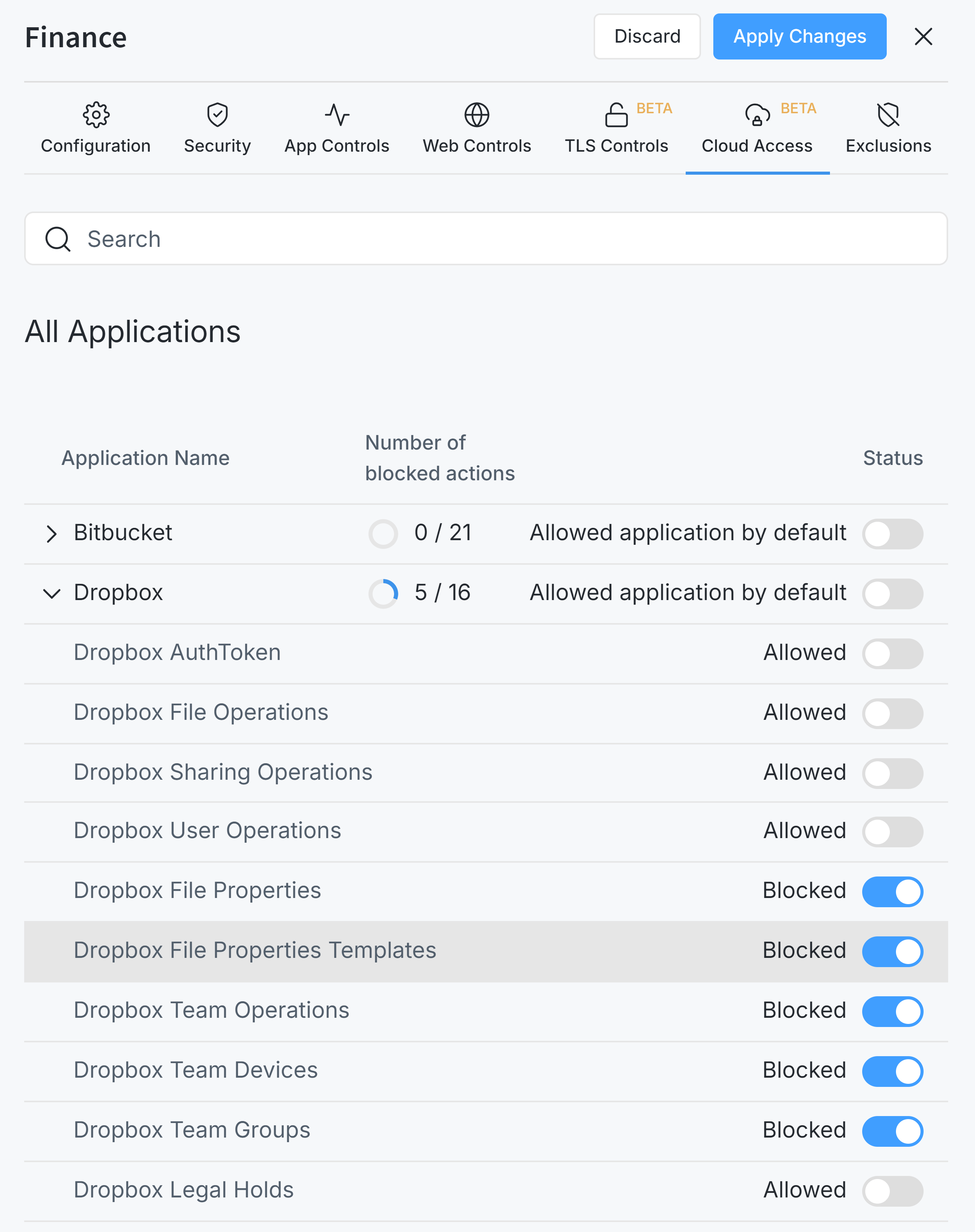 Blocking Cloud Action