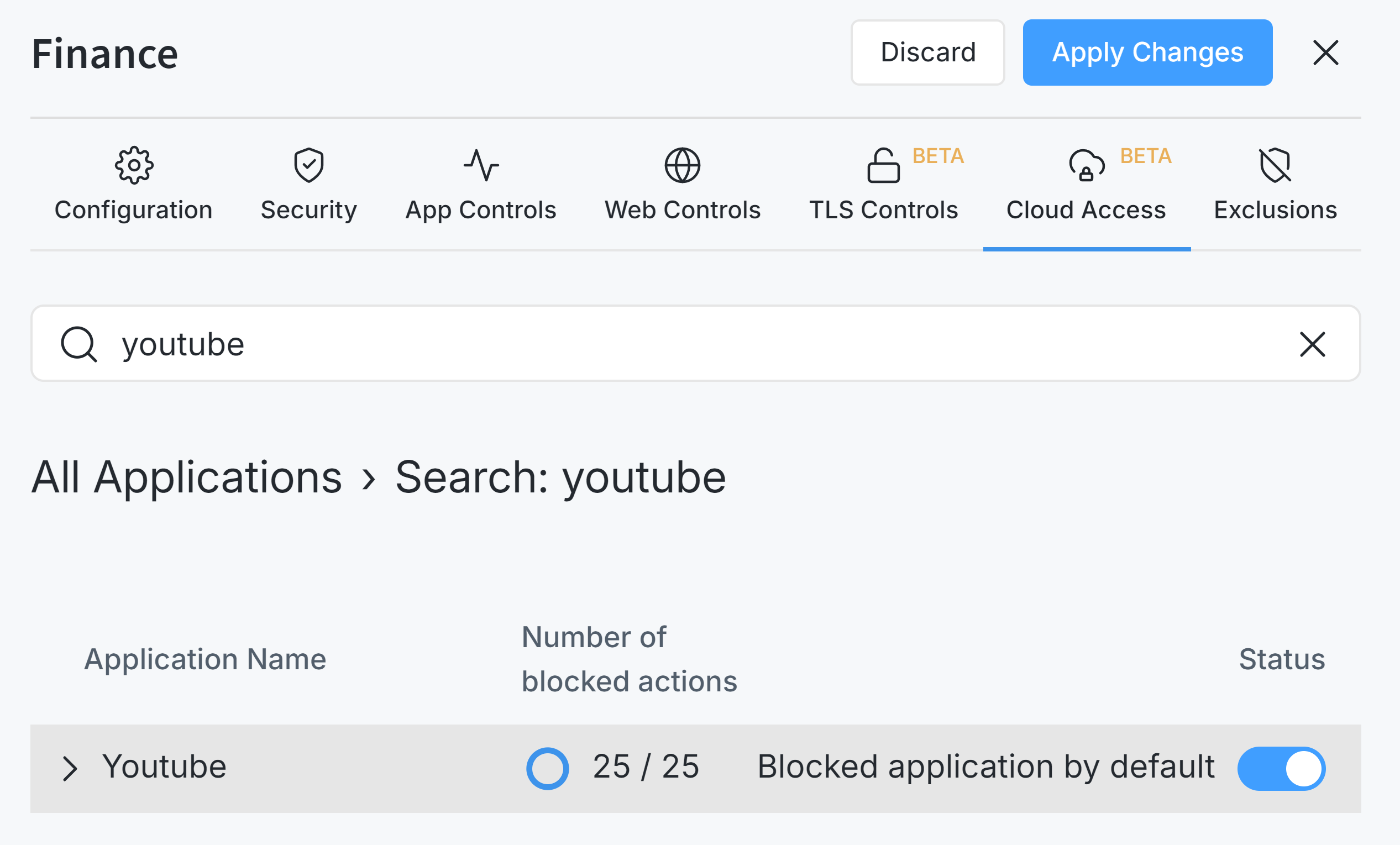 Blocking Cloud Application