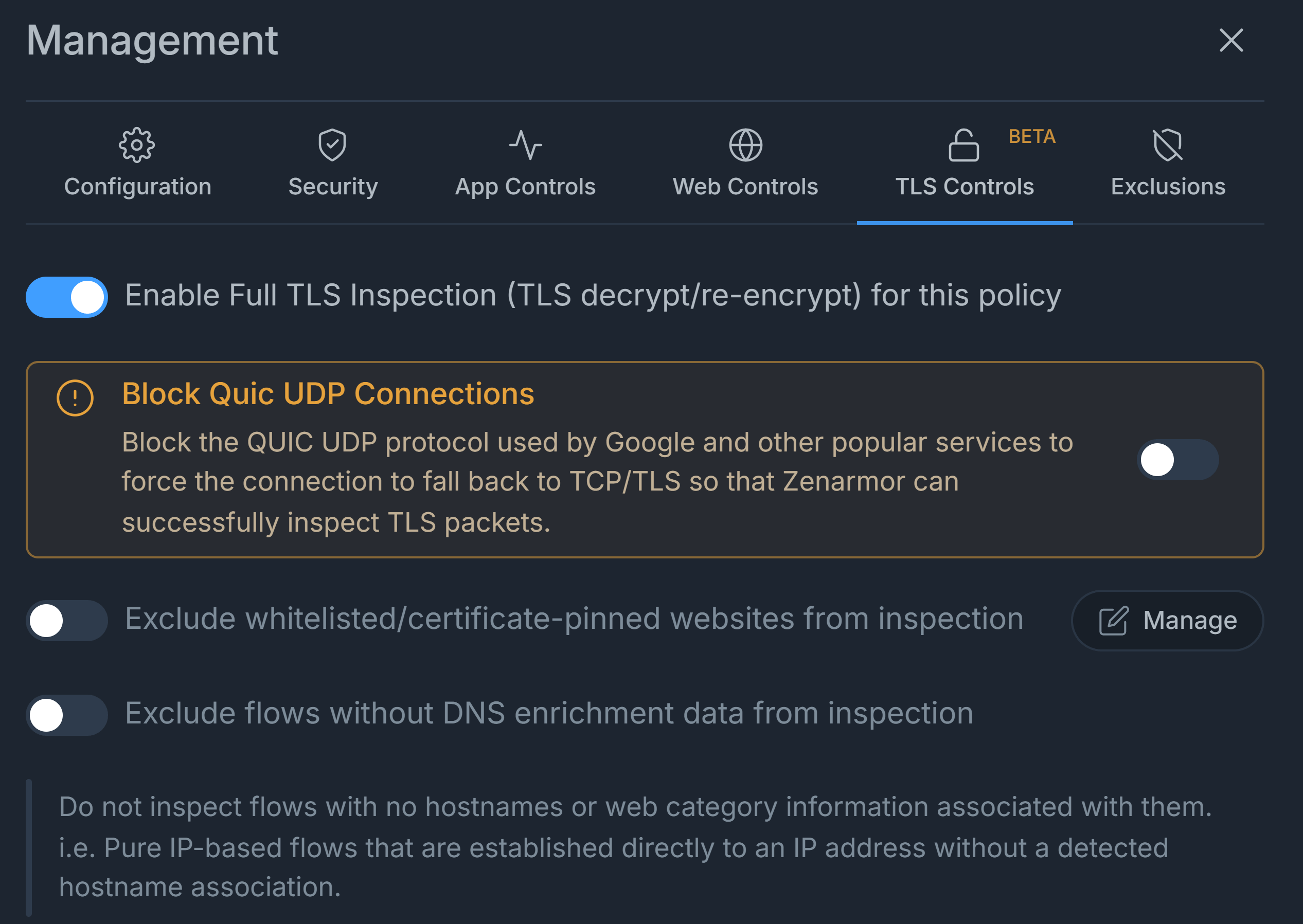 Enabling Full TLS Inspection