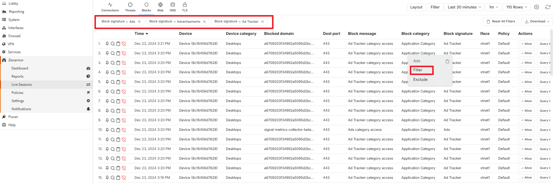Blocked Ads Sessions