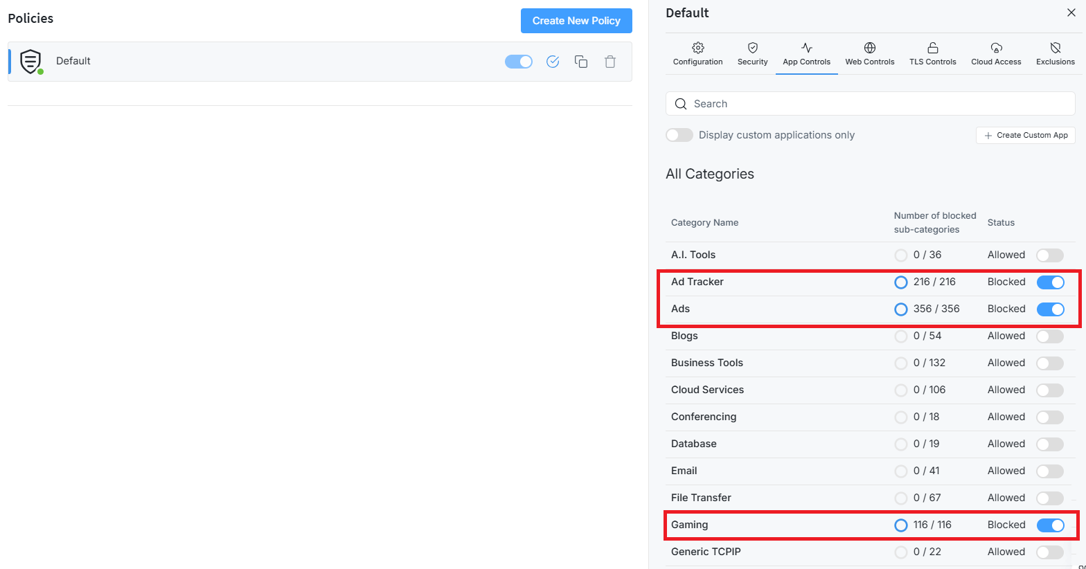 Blocking App Category