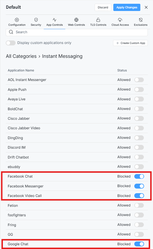 Blocking Facebook Chat and Google Chat