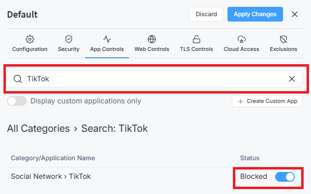 Blocking App Category