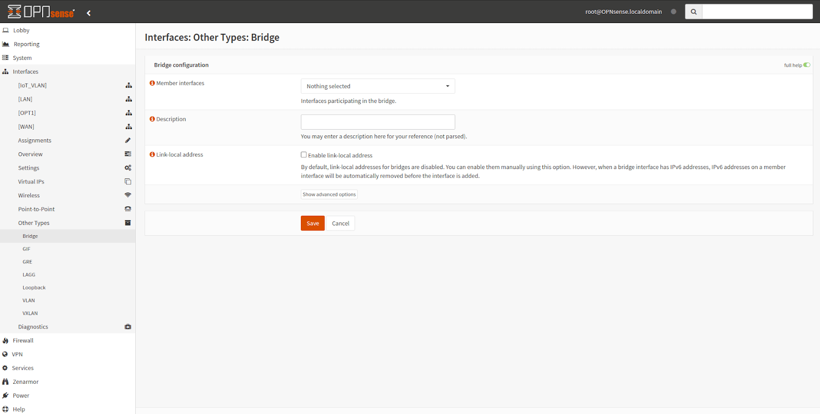 Bridge Interface Configuration in OPNsense