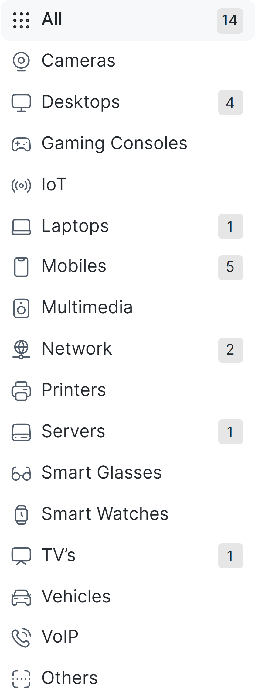Device Category Lists on Zenarmor