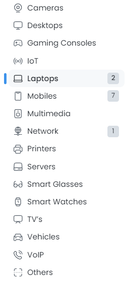 Device Category Lists on Zenarmor