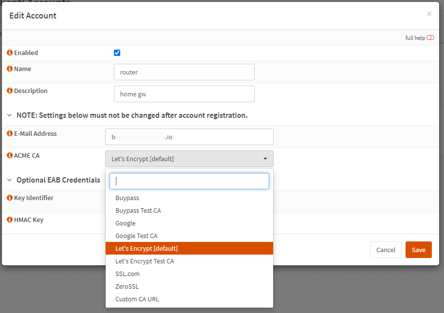 Changing Test Certificate