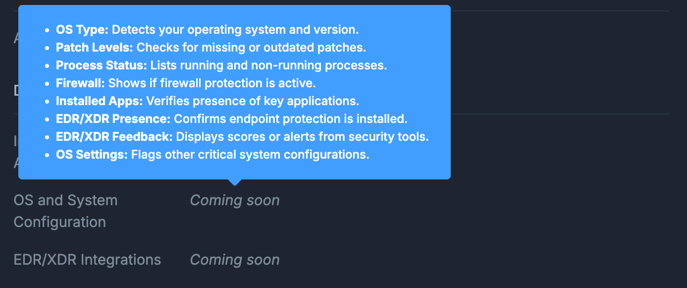 OS and System Configuration & EDR/XDR Integration Capabilitiess