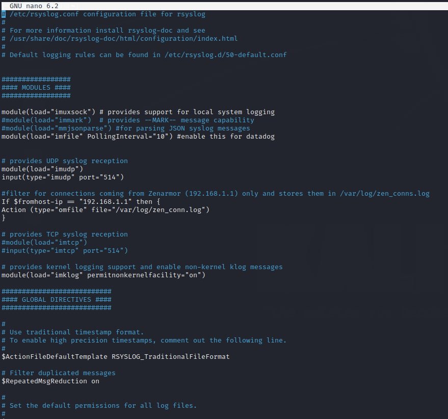 Completed rsyslog.conf, yours should look similar