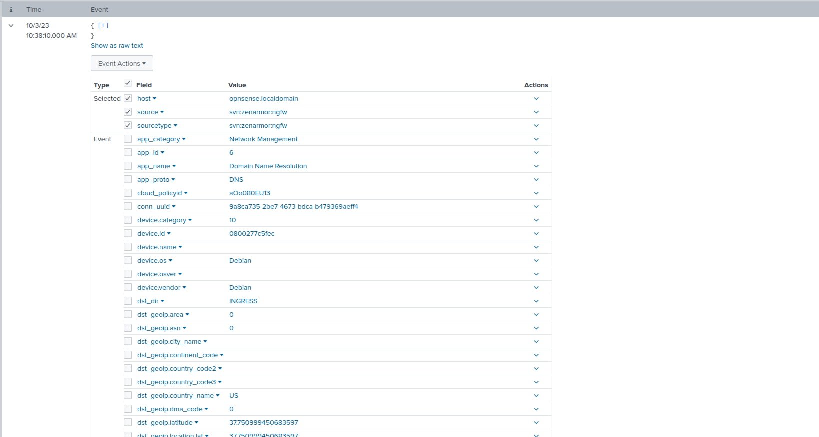 Correctly extracted fields which can now be used for granular searching and creating vizualizations