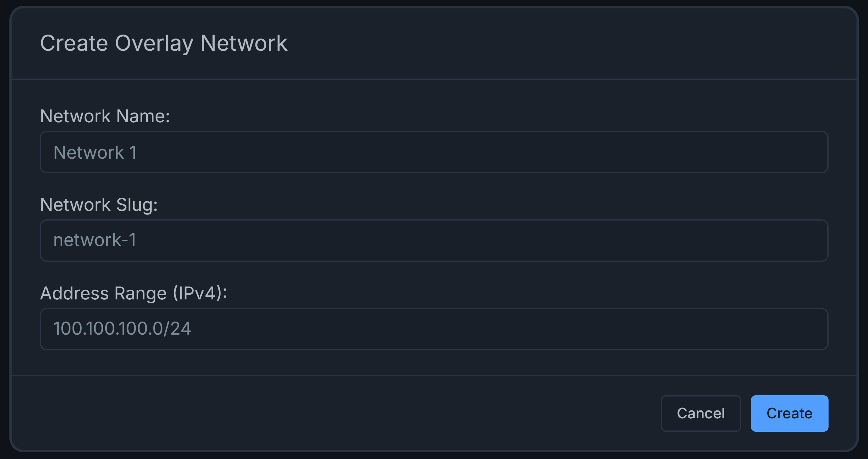 create overlay network