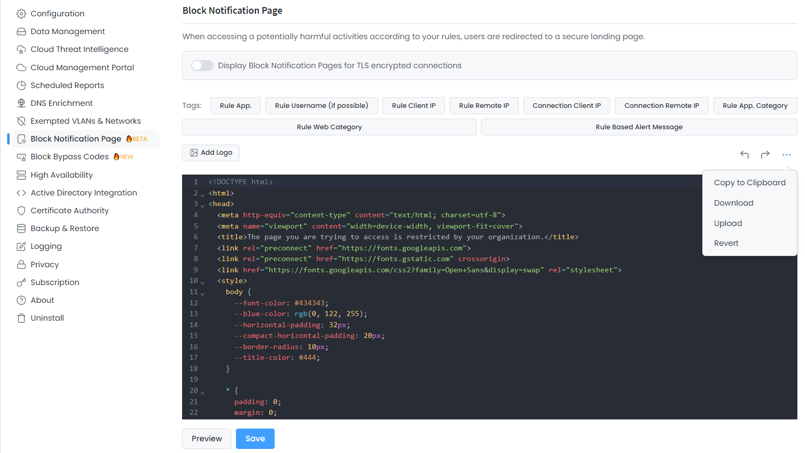 Enabling Landing Page