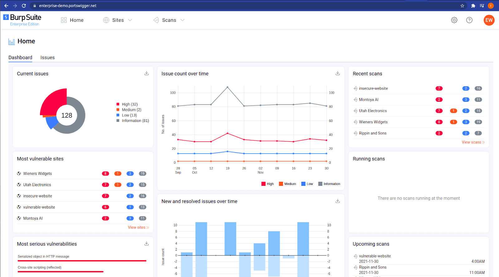 Burp Suite Dashboard