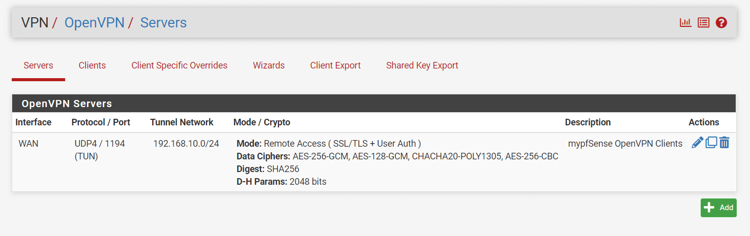 OpenVPN-Server auf pfSense