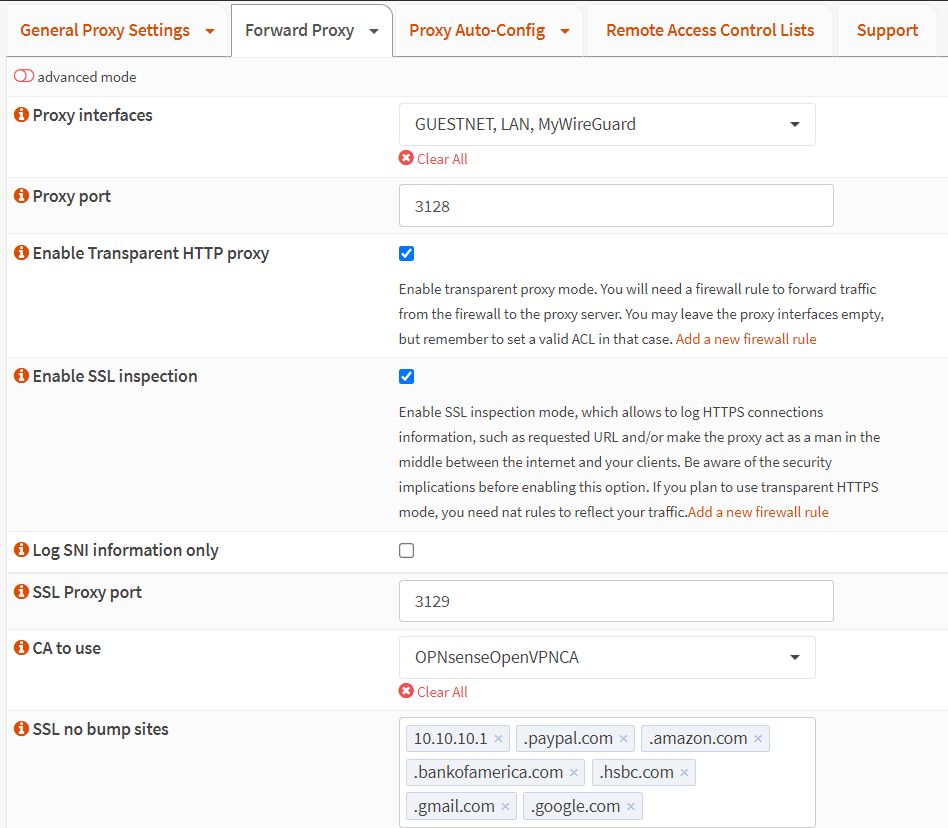 Aktivieren des transparenten HTTP- und SSL-Modus auf dem OPNsense-Proxy