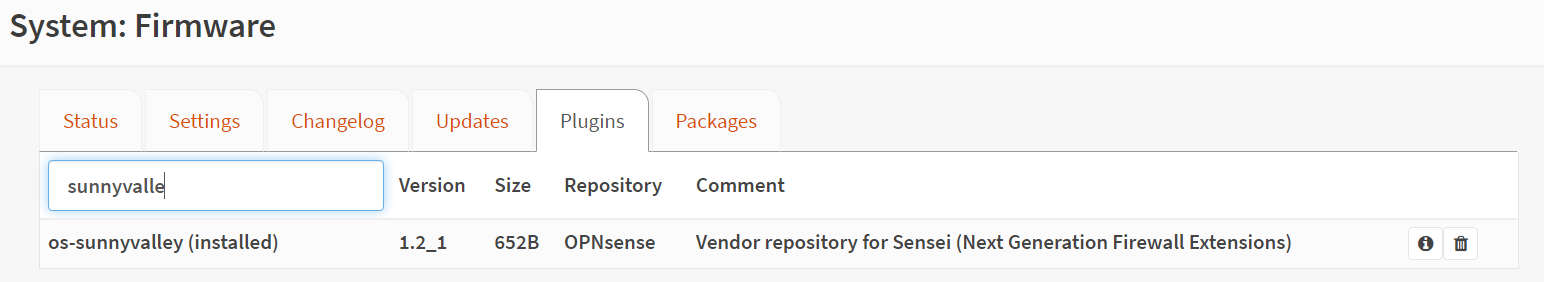 Nach einem Plugin auf OPNsense suchen