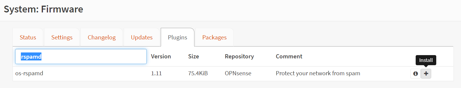 Plugin auf OPNsense installieren