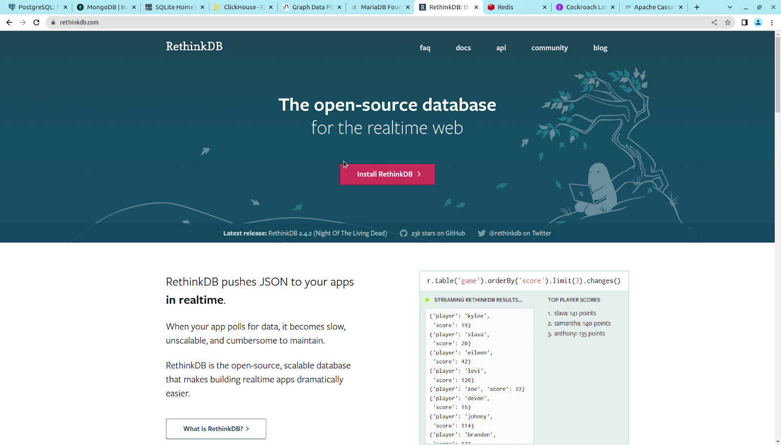 RethinkDB 