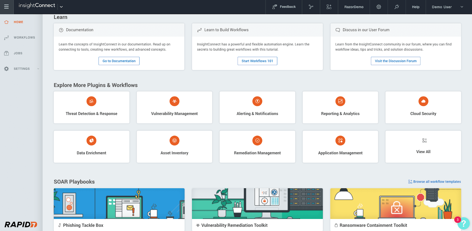 Rapid7 InsightConnect Dashboard