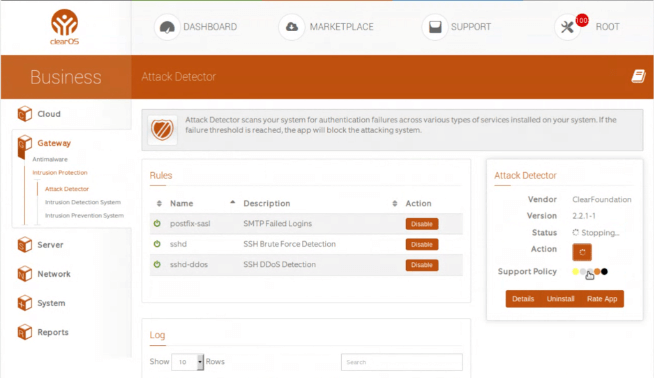 ClearOS Dashboard