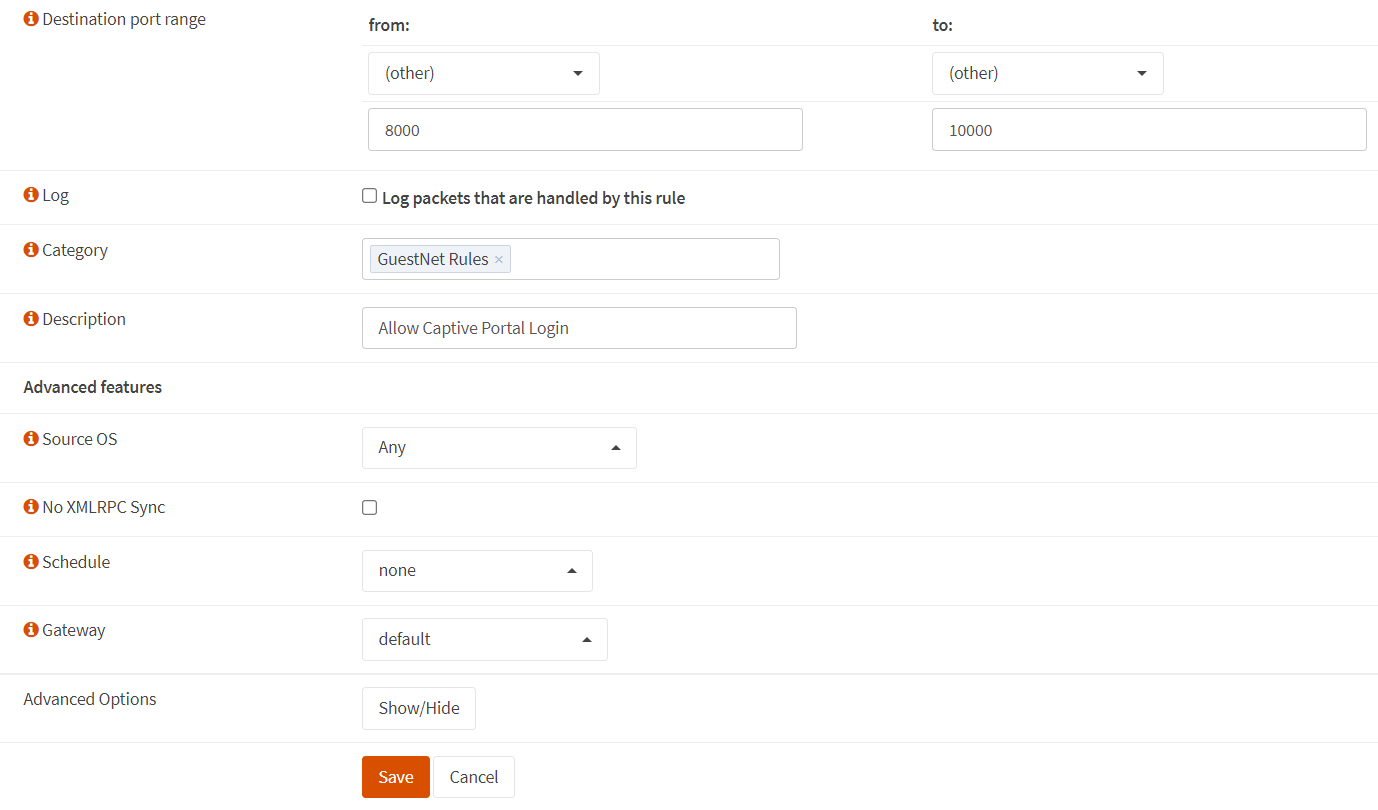 Erlaube Captive Portal-Firewall-Regel auf OPNsense-2