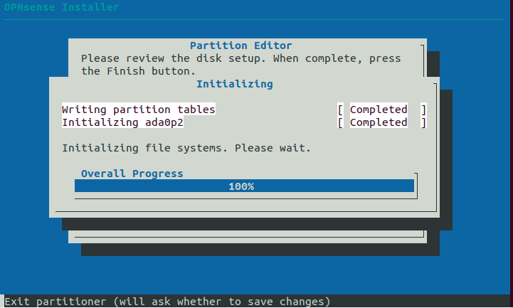 Initialisiere die Festplatte.