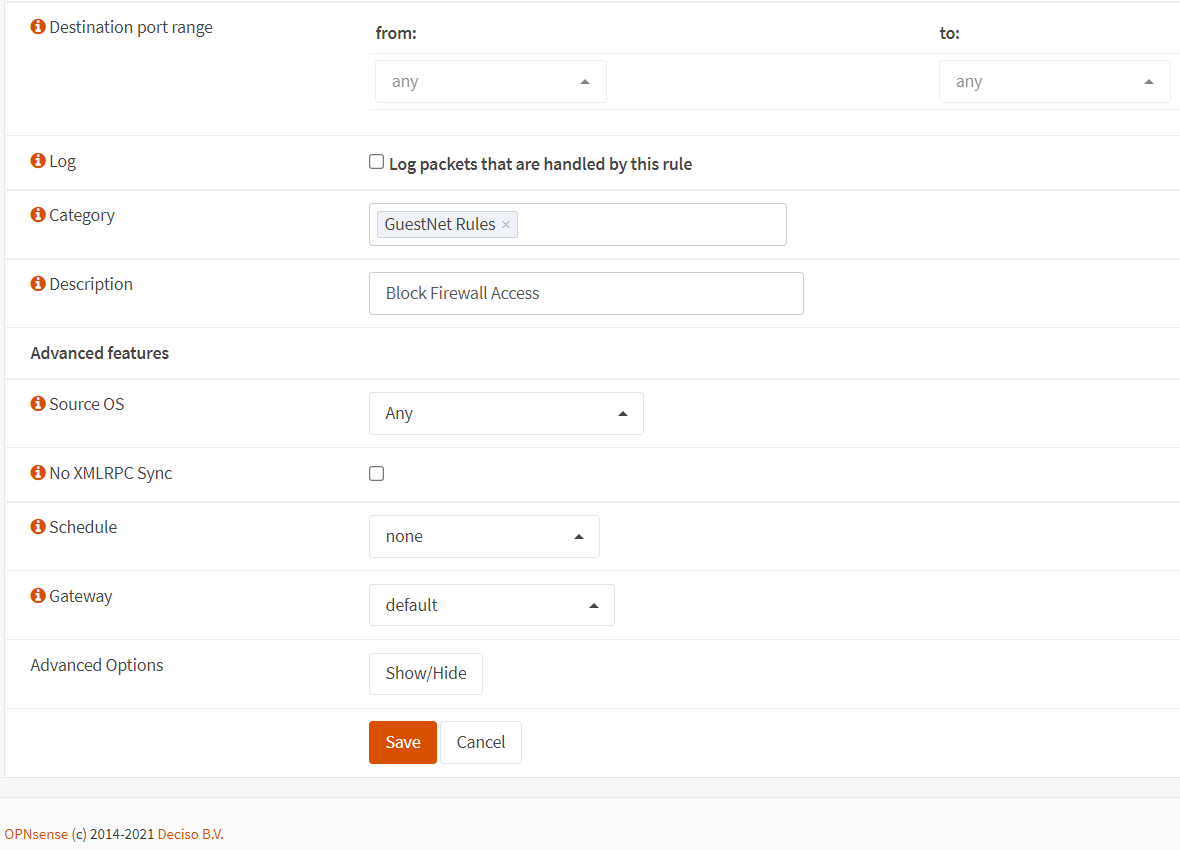 Blockieren des Firewall-Zugriffs von GuestNet auf OPNsense-2