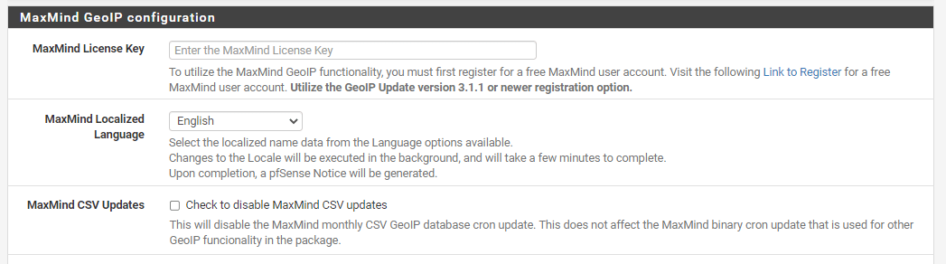 MaxMind GeoIP-Konfiguration