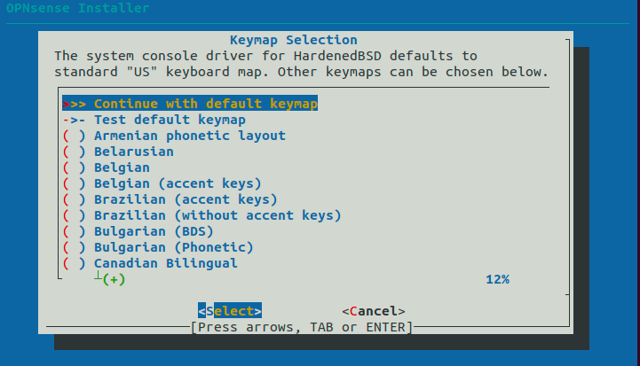 Tastaturlayout-Auswahl