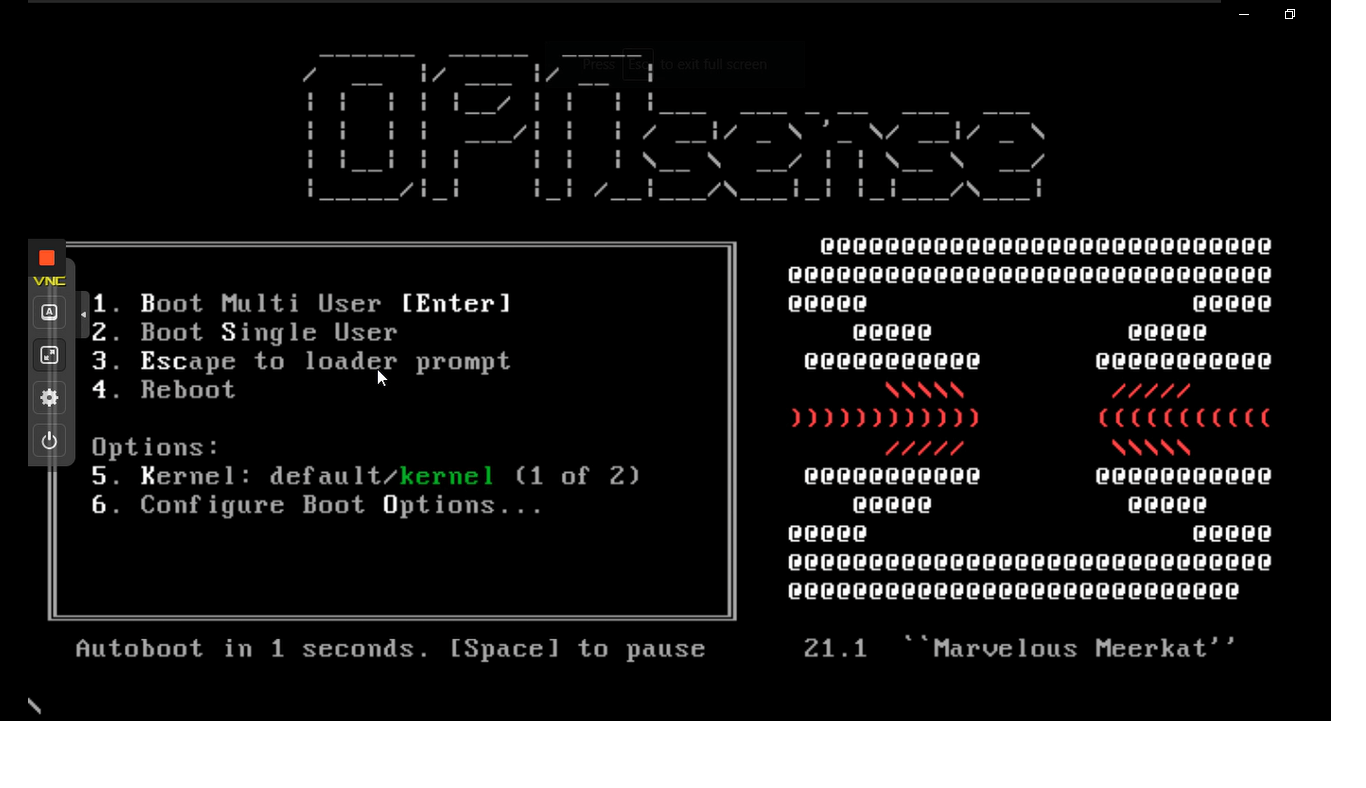 OPNsense-Bootmenü