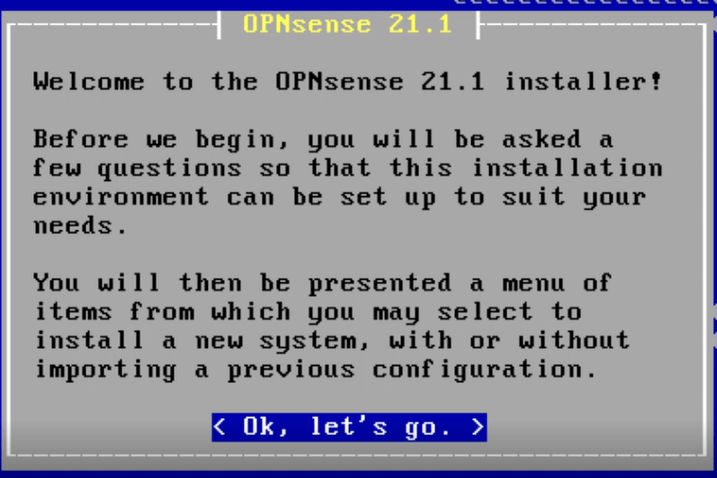 Bestätigung der OPNsense-Installation