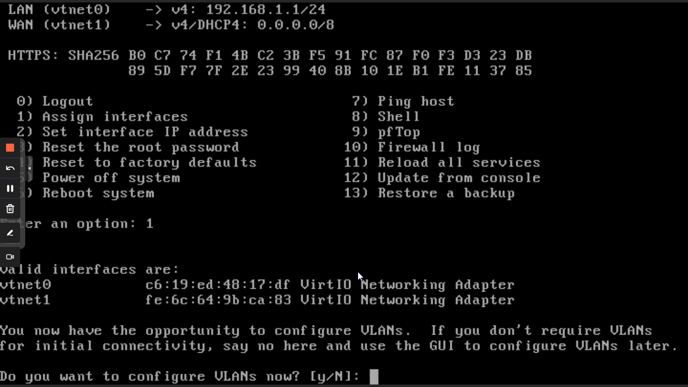 VLAN-Konfiguration für Netzwerkschnittstellen von OPNsense über die CLI