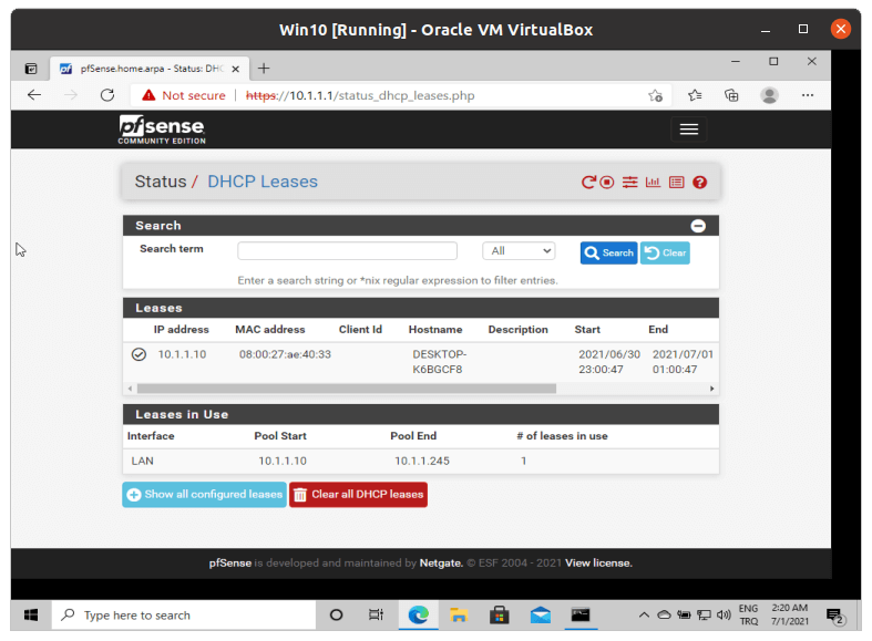 DHCP-Leases auf pfSense®-Software