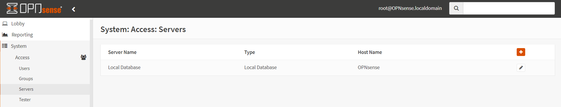 Hinzufügen eines Zugangsservers auf OPNsense
