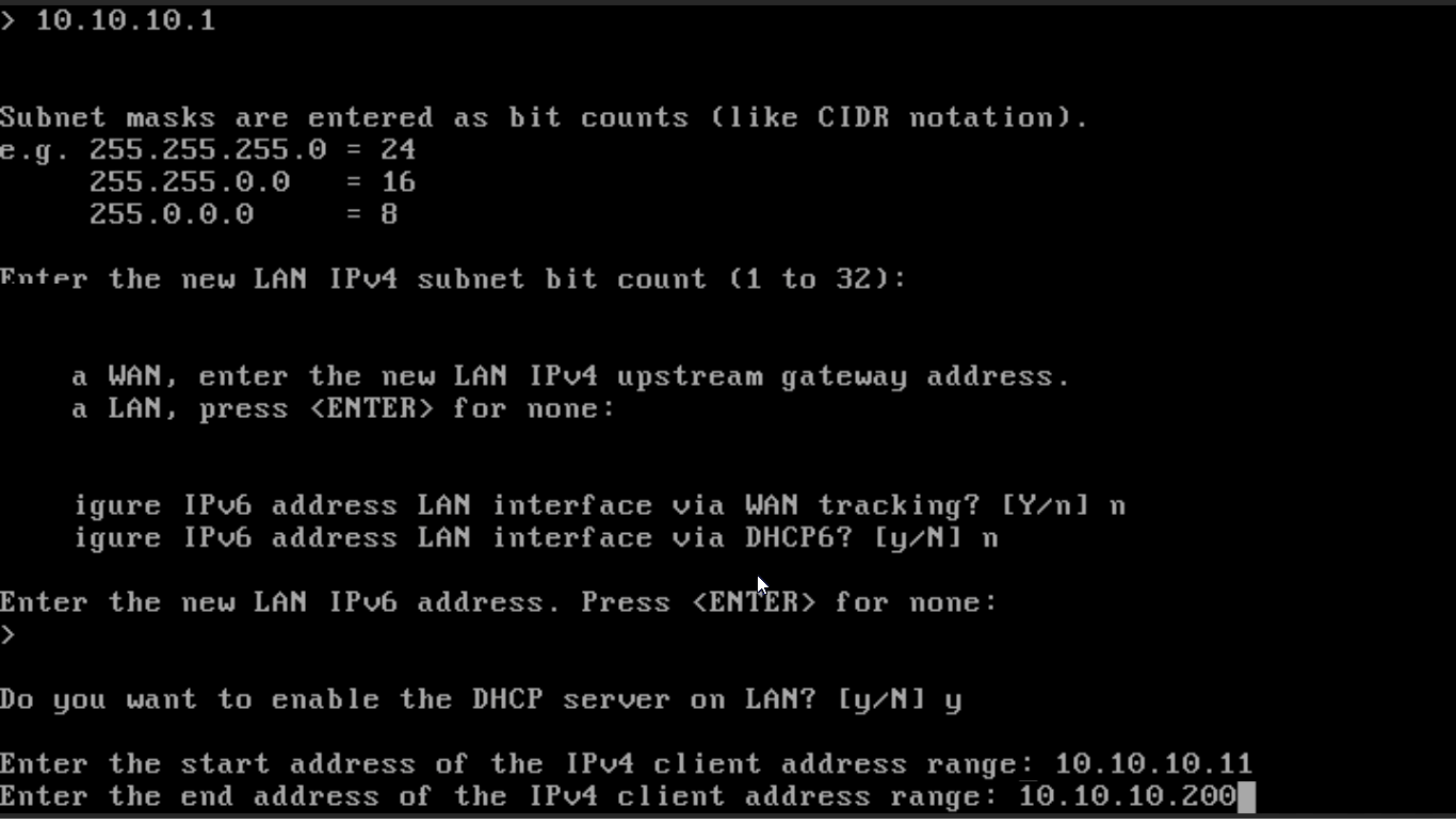 Konfiguration des DHCP-Servers auf der LAN-Schnittstelle von OPNsense