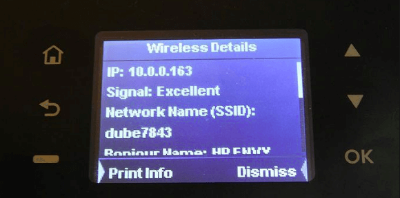 Ermitteln der Drucker-IP-Adresse auf dem Drucker-LCD