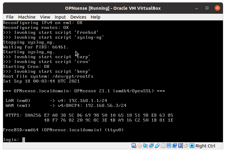 Anmeldung als Root nach der Installation