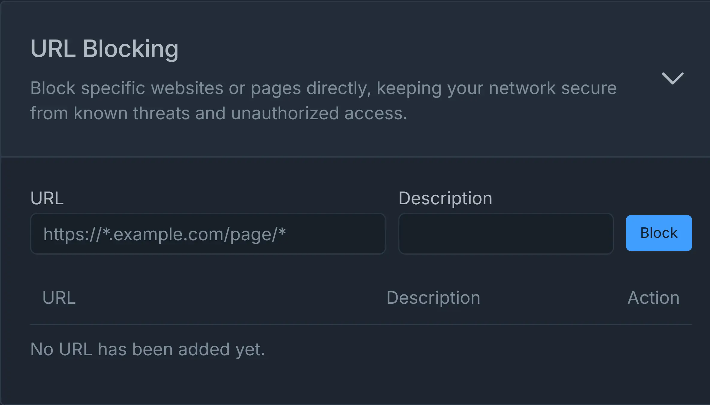 URL in Zenconsole blockieren