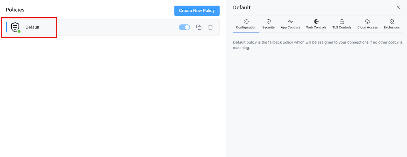 Default Policy Details