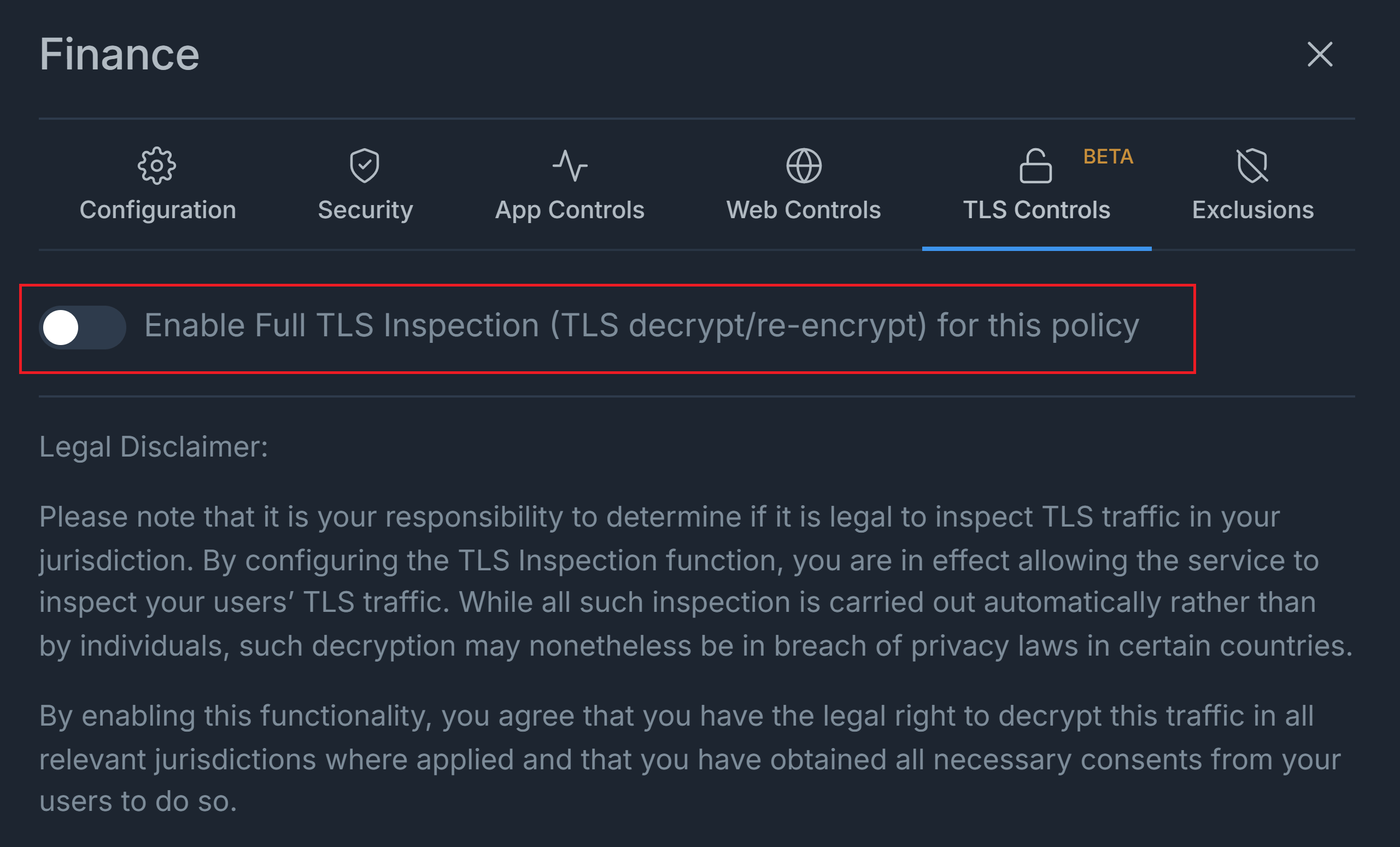 Enabling Full TLS Inspection