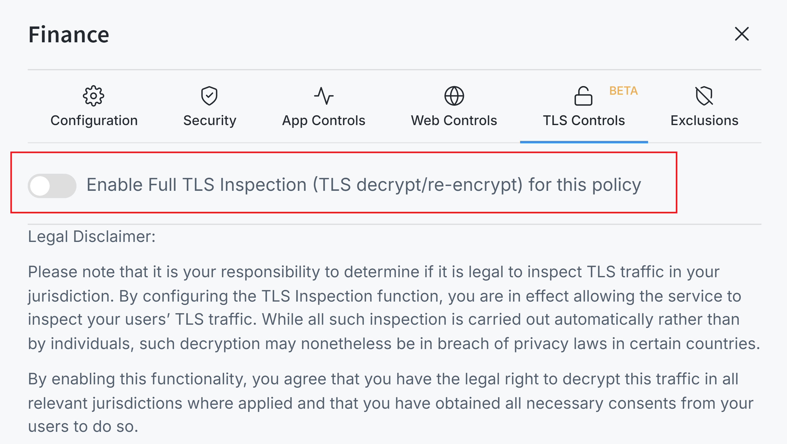 Enabling Full TLS Inspection