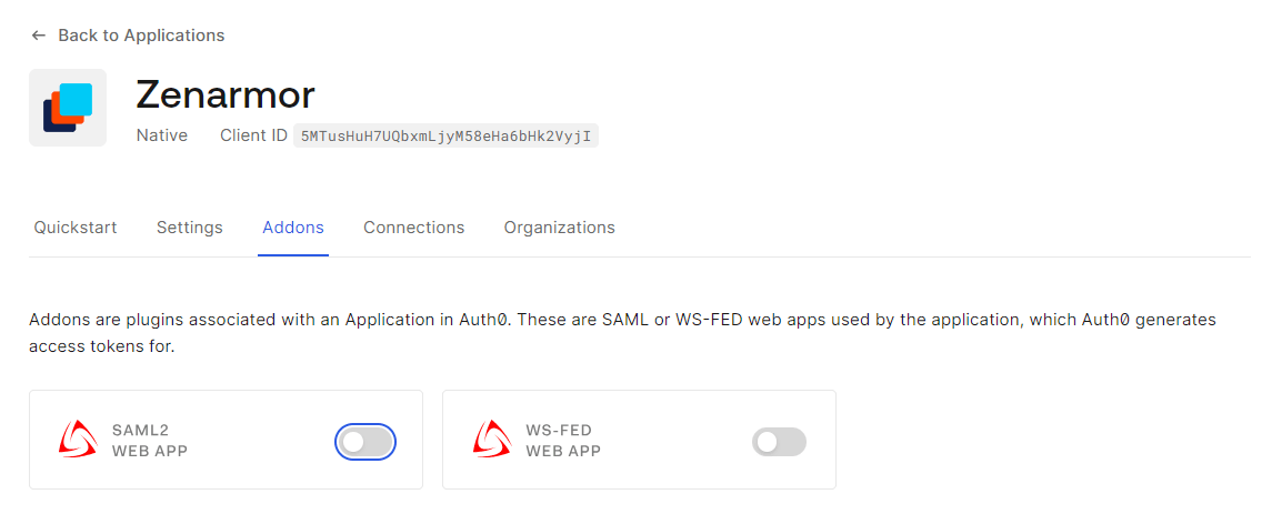 Enabling SAML2 WEB APP